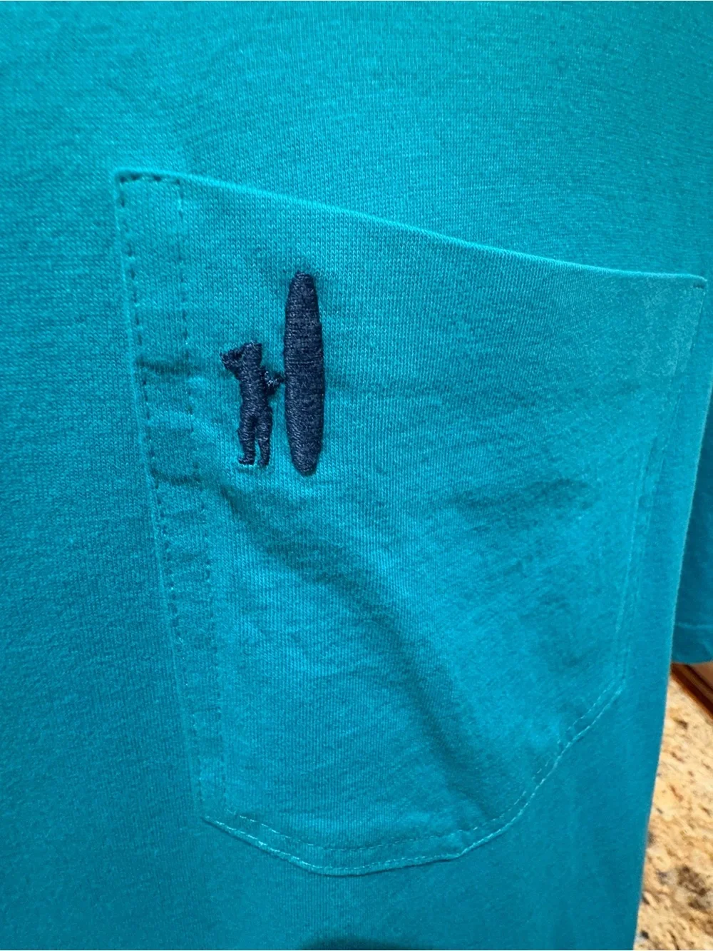 johnnie-O men’s “Hangin’ Out” polo. Sharp teal with iconic logo. XL
